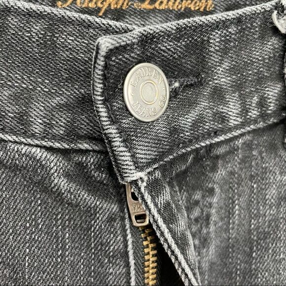 [2] Lauren By Ralph Lauren Black Classic Straight Leg Jeans Fall Cotton Denim - Picture 5 of 13